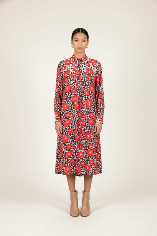 Robe Fleurie Rouge et Noir - Taille S/36