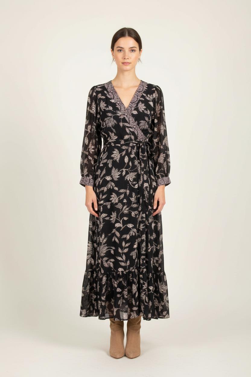 Robe Longue Noire et Blanche - Taille L/40