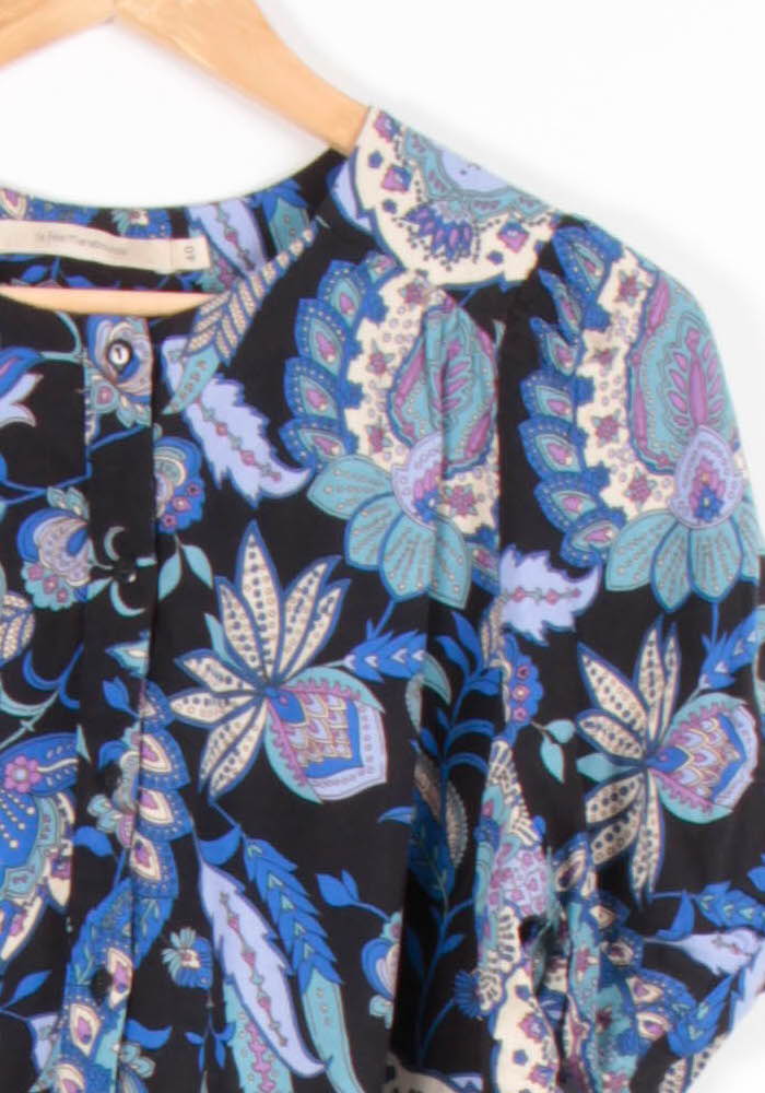 Blouse Bleue et Noire - Taille L/40