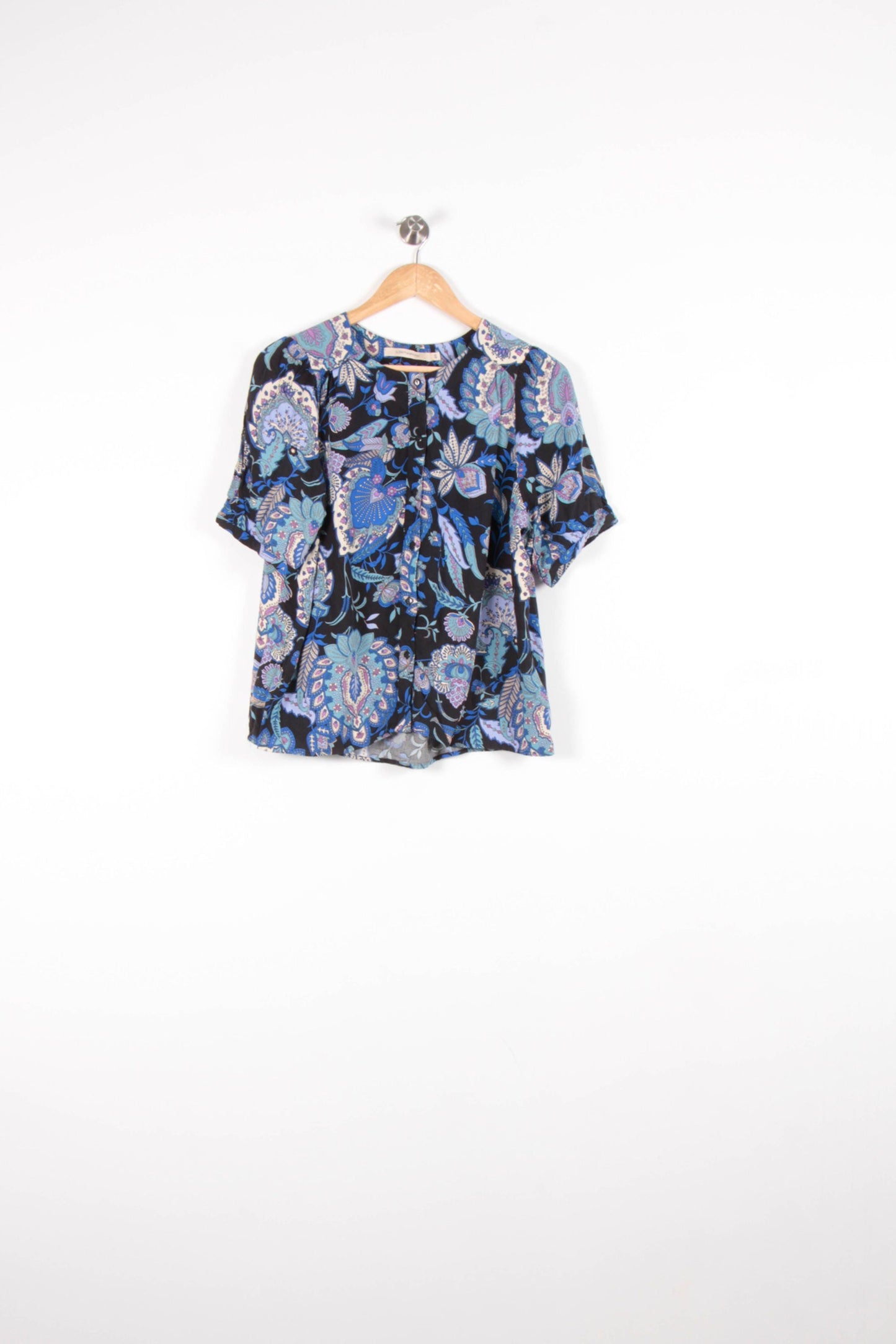 Blouse Bleue et Noire - Taille L/40
