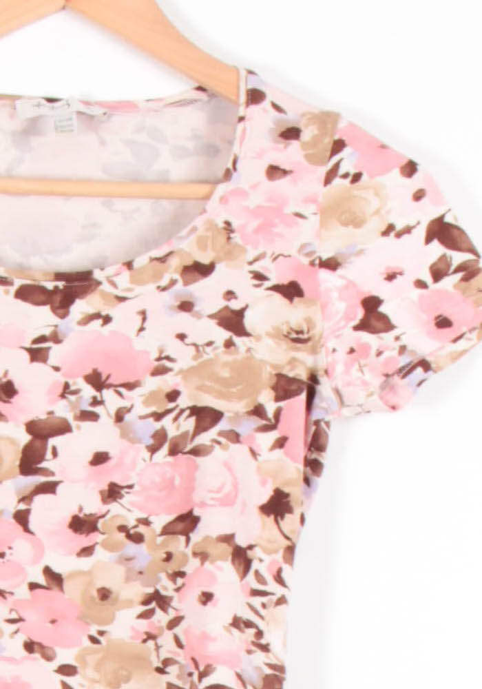 T-shirt Rose et Beige - Taille XS/34