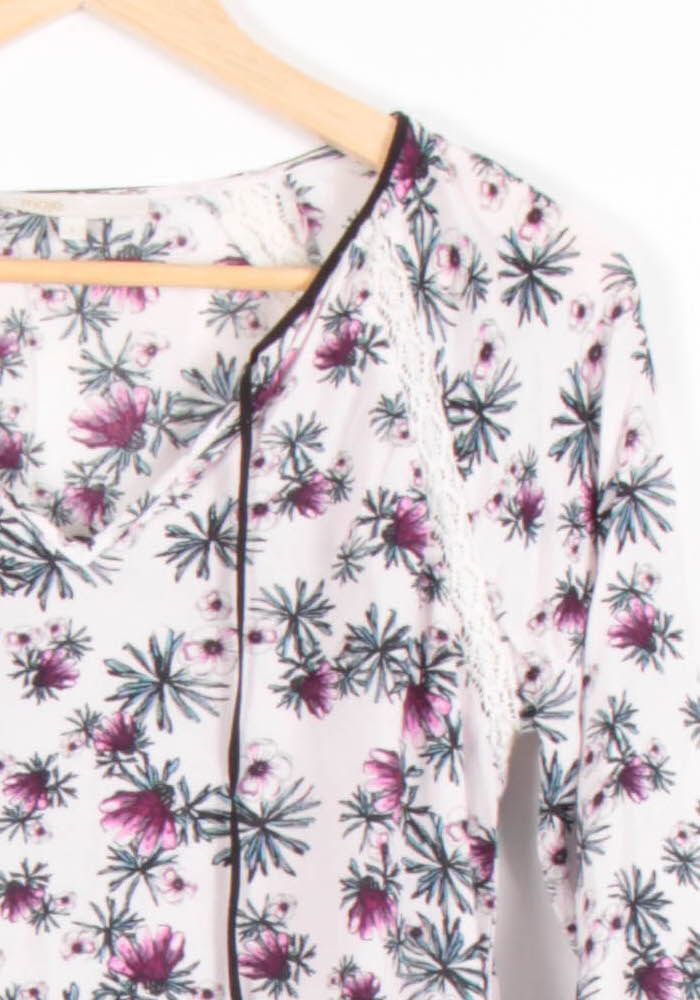 Blouse Blanche et Rose - Taille S/36