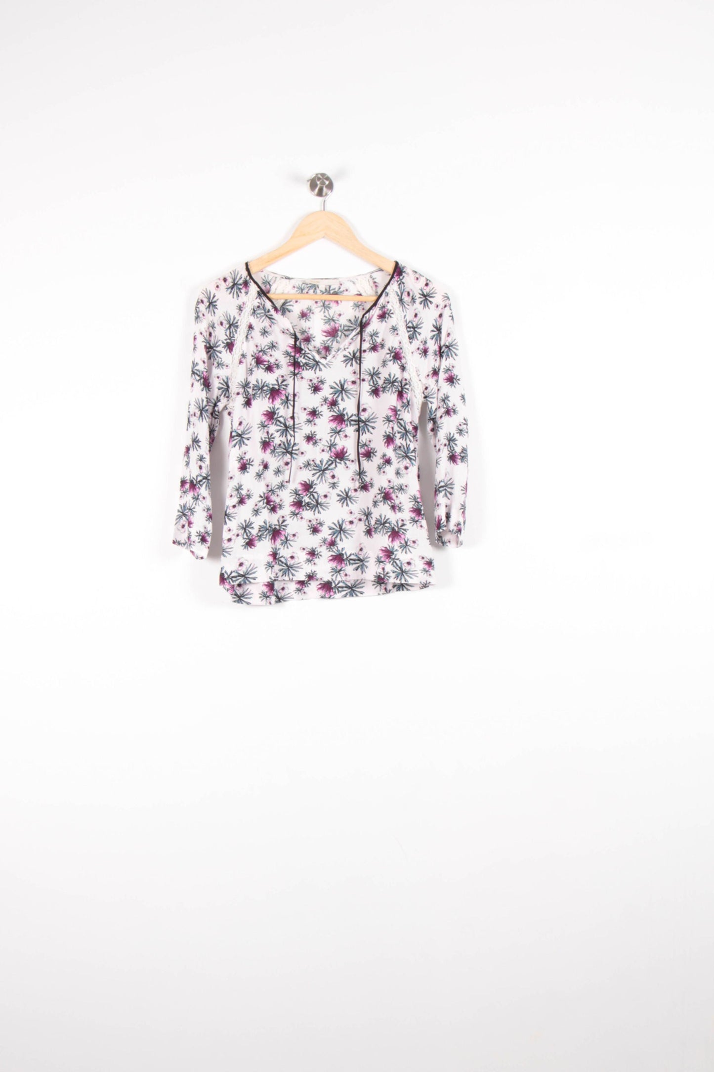 Blouse Blanche et Rose - Taille S/36