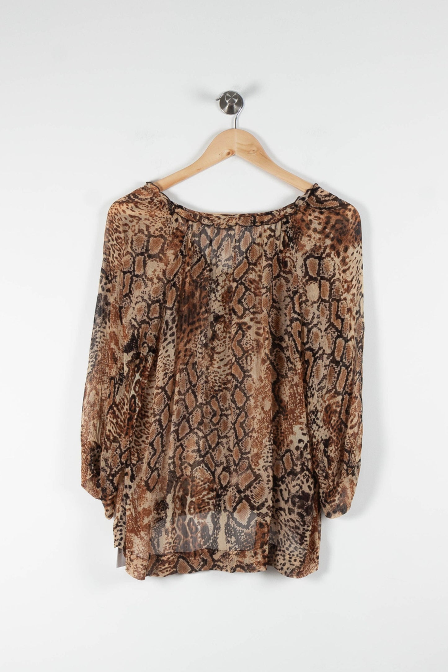 Blouse marron et beige - Taille M/38