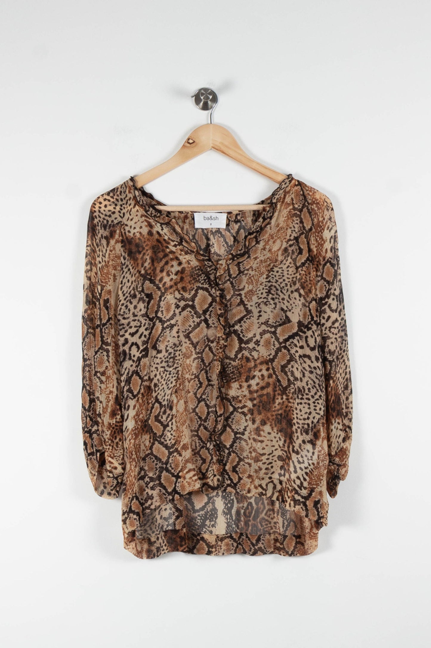 Blouse marron et beige - Taille M/38