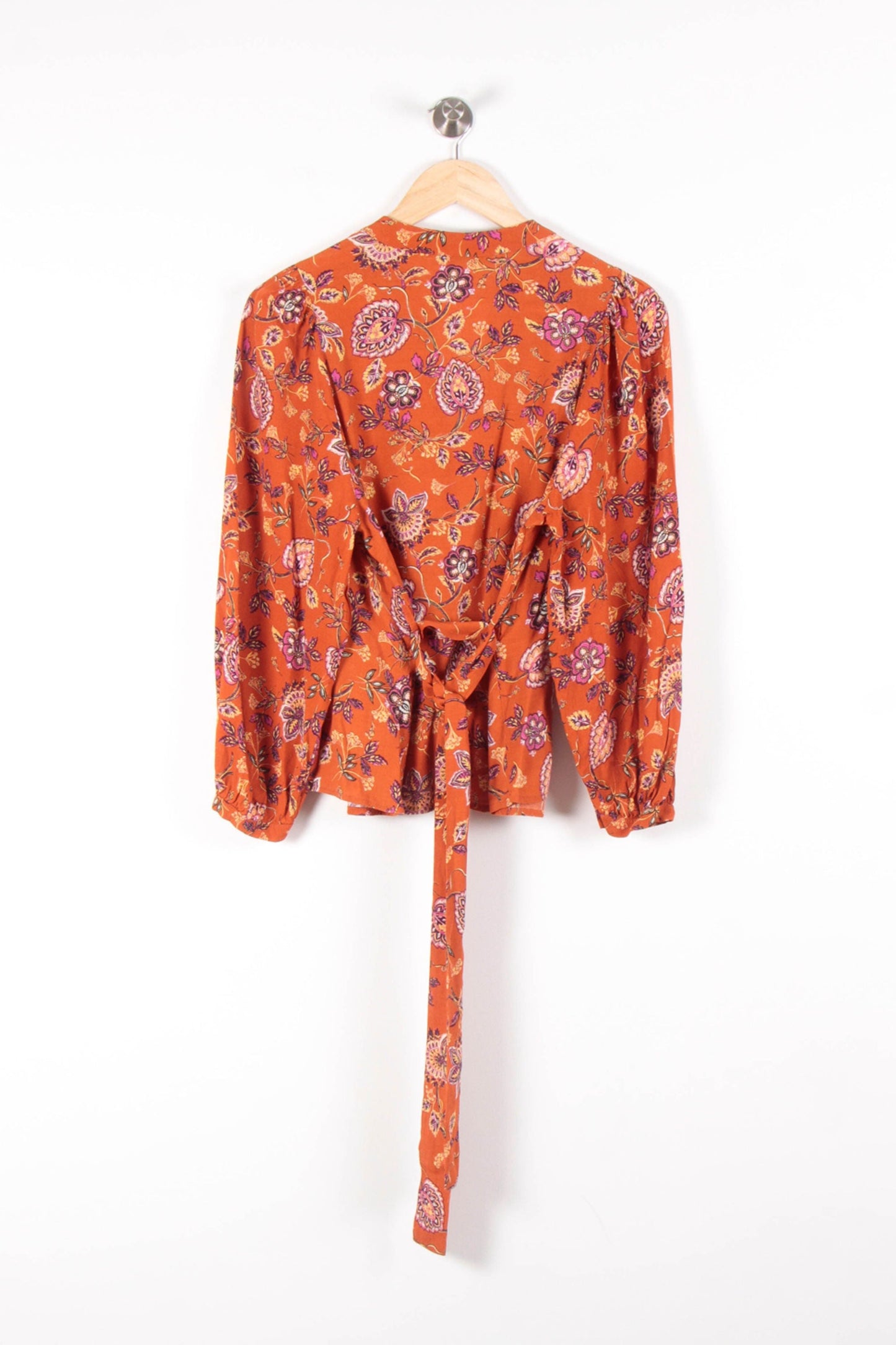 Blouse Fleurie Orange et Rose - Taille XS/34