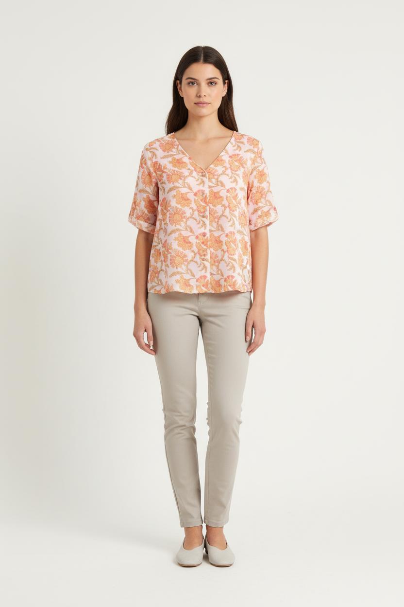 Blouse Rose et Orange - Taille M/38