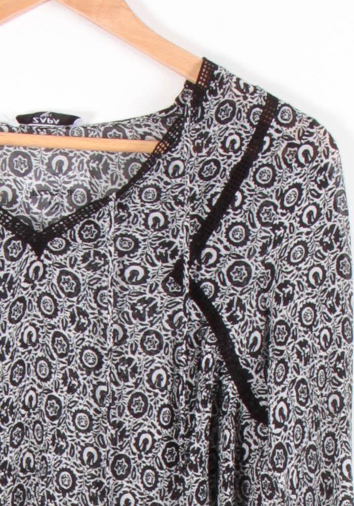 Blouse Noire et Blanche - Taille S/36