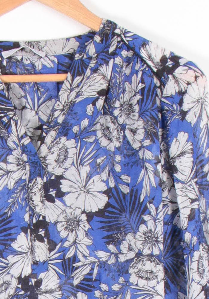 Blouse Bleue et Blanche - Taille S/36