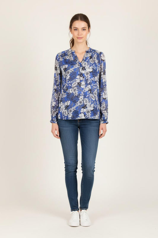 Blouse Bleue et Blanche - Taille S/36