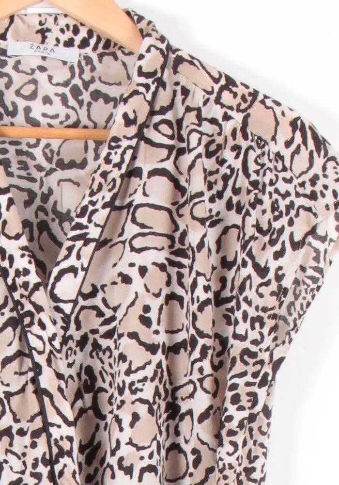 Blouse Léopard Beige et Noir - Taille S/36
