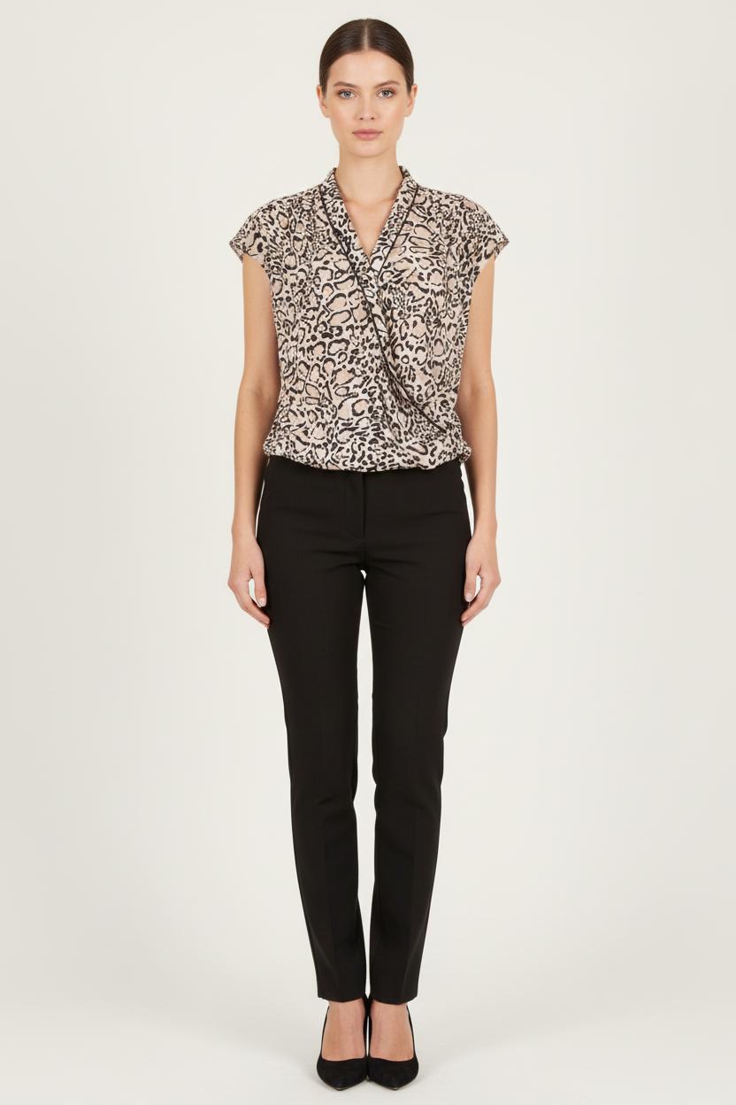 Blouse Léopard Beige et Noir - Taille S/36