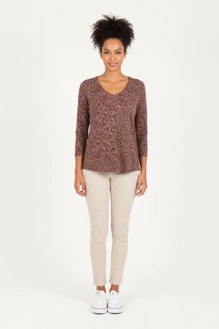 Tunique Marron et Noir - Taille M/38