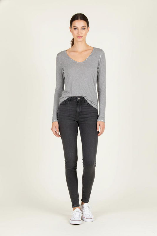 T-shirt Manches Longues Gris - Taille S/36