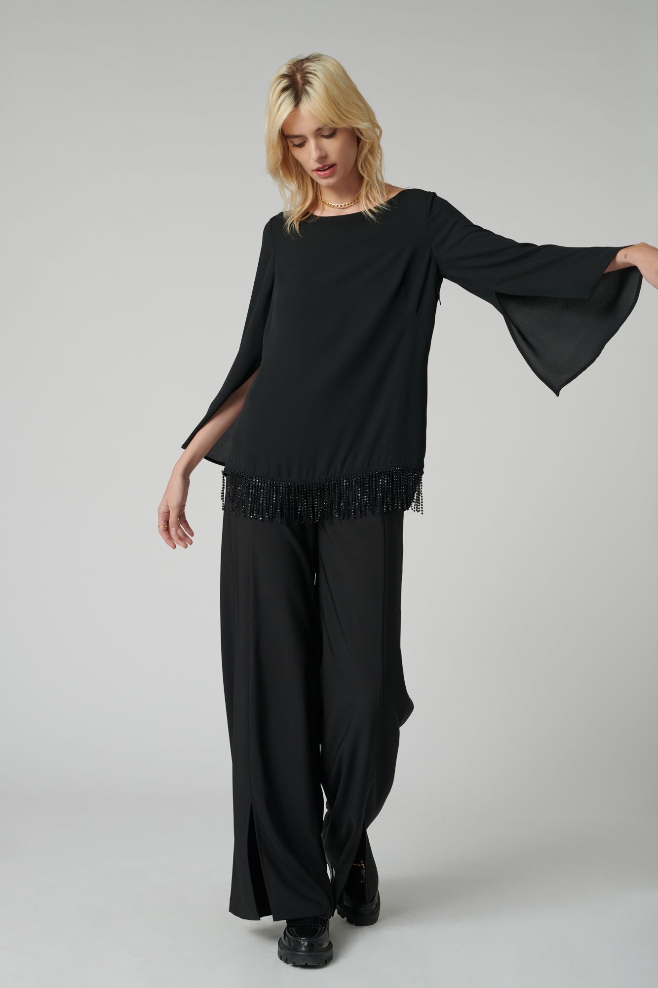 Blouse à Franges Noire - Taille S/36