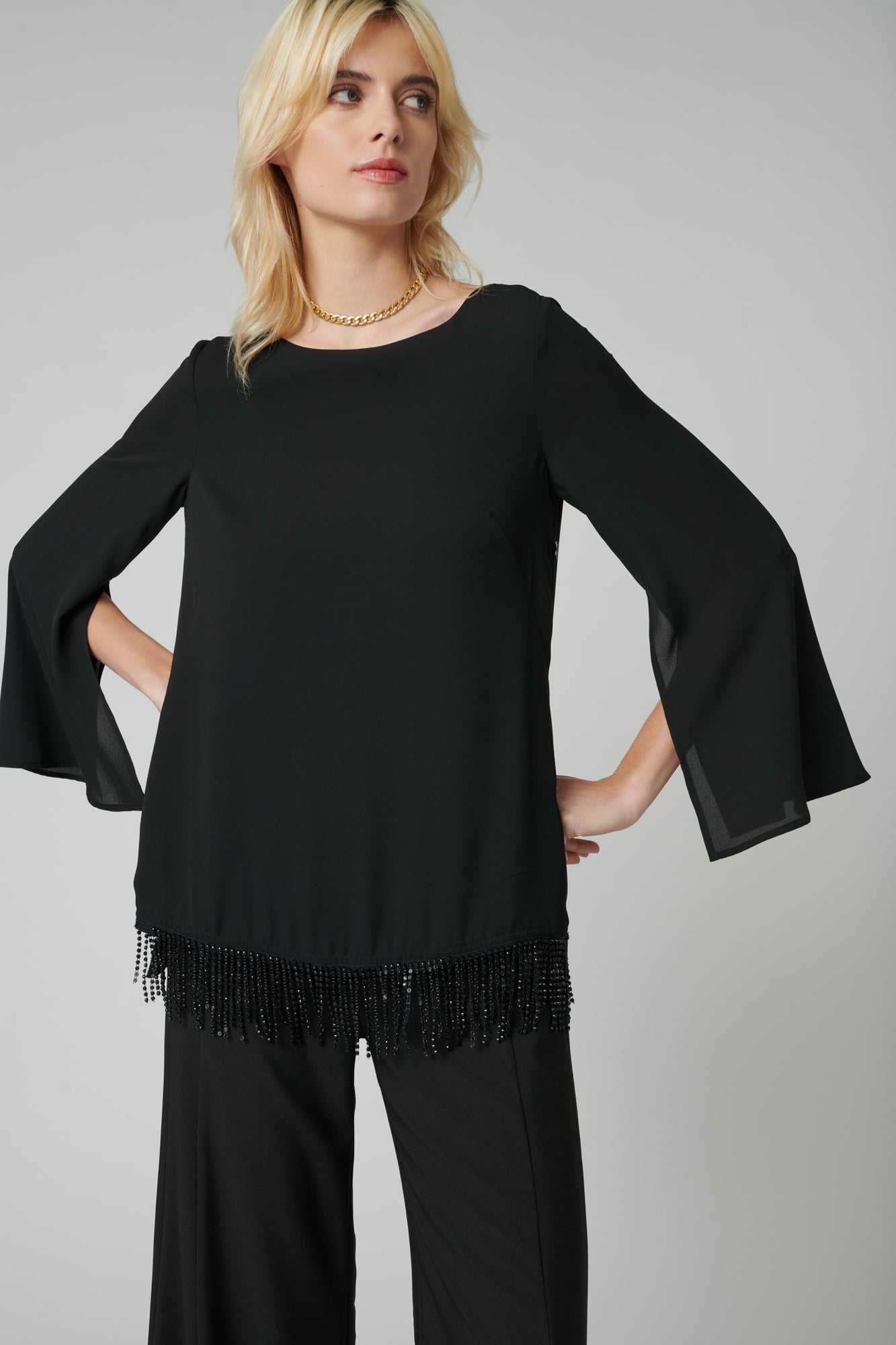 Blouse à Franges Noire - Taille S/36