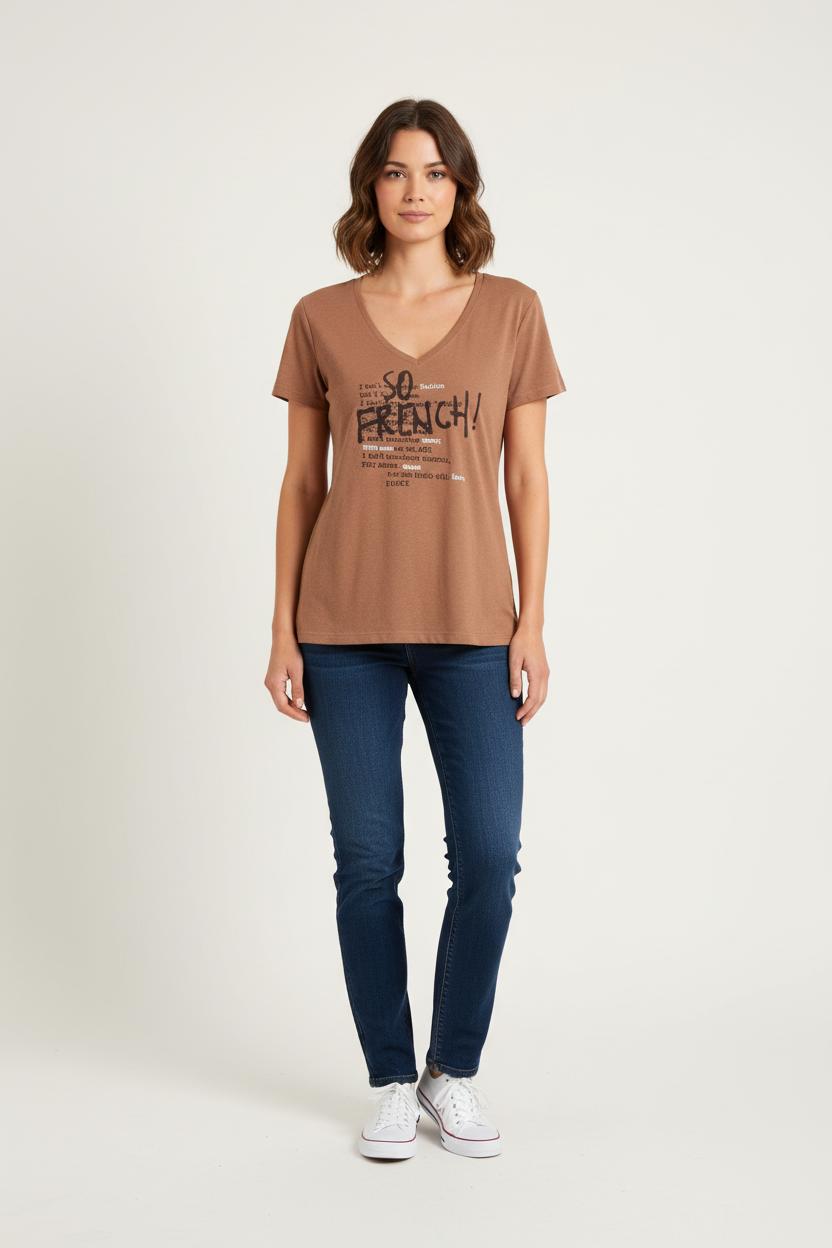 Tee-shirt Marron - Taille S/36