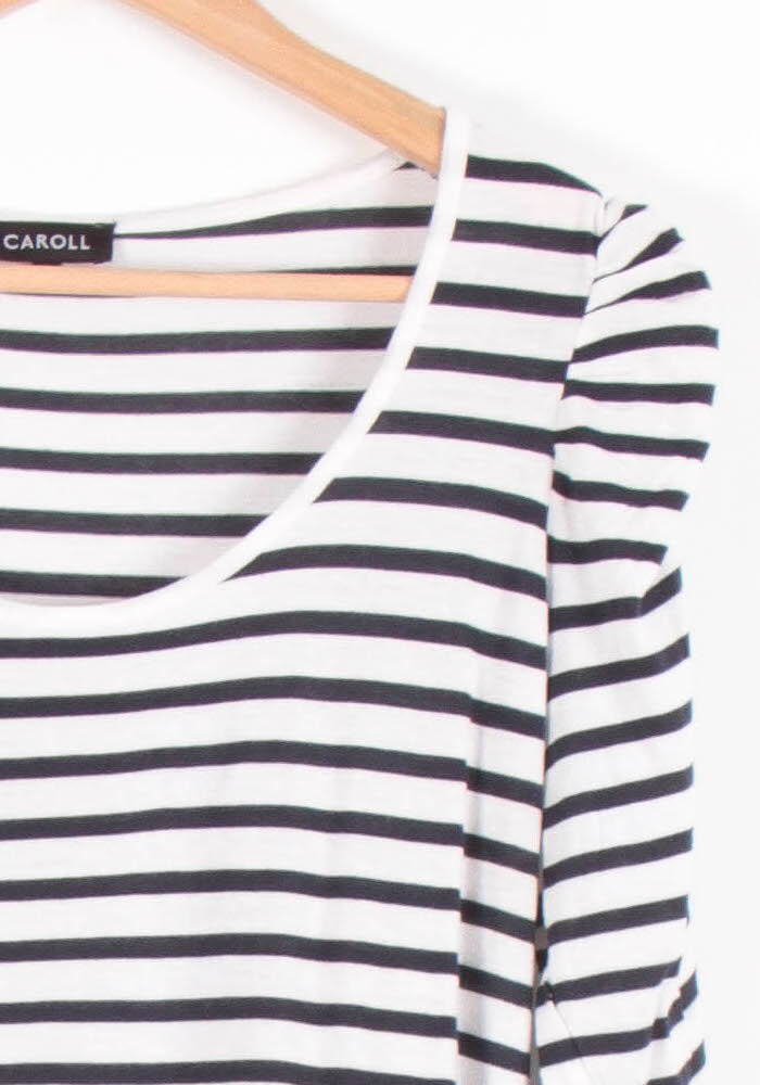 Marinière Blanche et Noire - Taille L/40