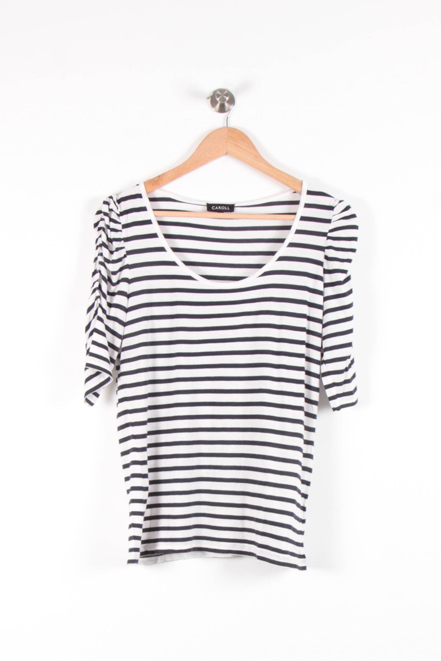 Marinière Blanche et Noire - Taille L/40