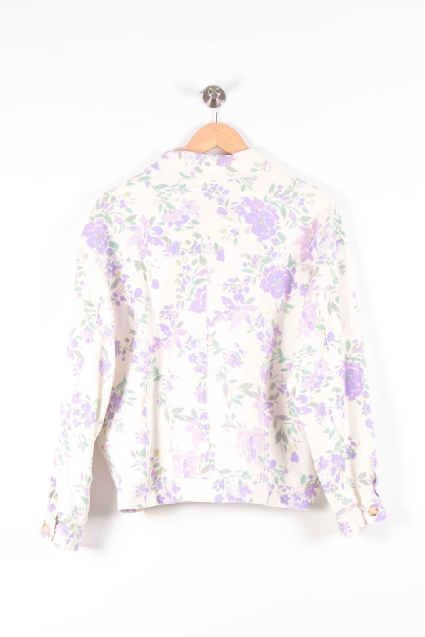 Veste Fleurie Blanche et Violette - Taille M/38
