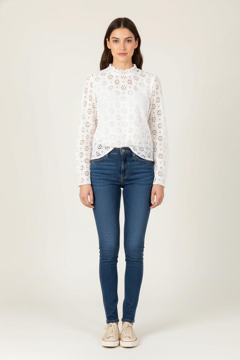 Blouse Brodée Blanche - Taille XXL/44