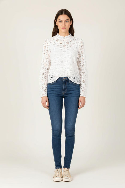 Blouse Brodée Blanche - Taille XXL/44