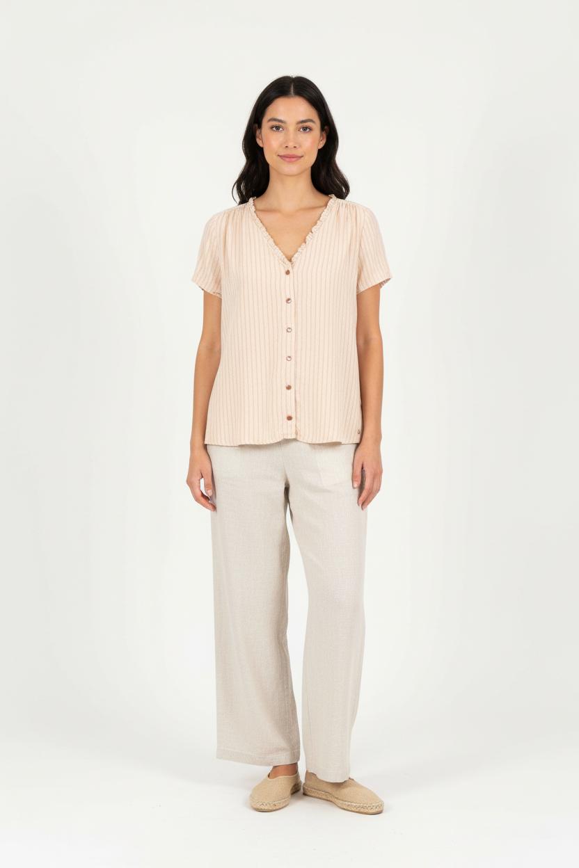 Blouse Beige à Rayures - Taille L/40