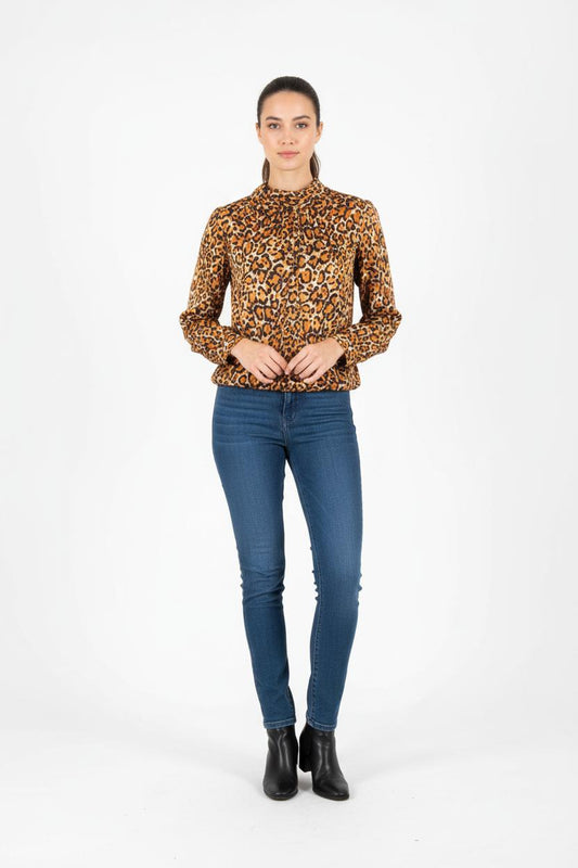 Blouse léopard multicolore - Taille XS/34