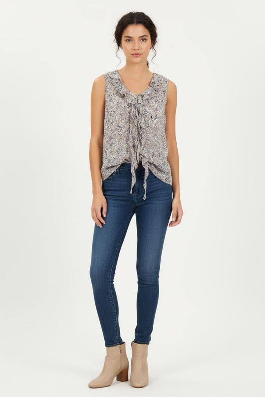 Blouse Sans Manches Multicolore - Taille L/40