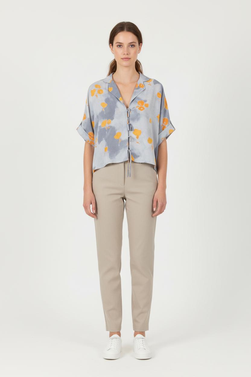 Blouse Bleue et Jaune - Taille S/36