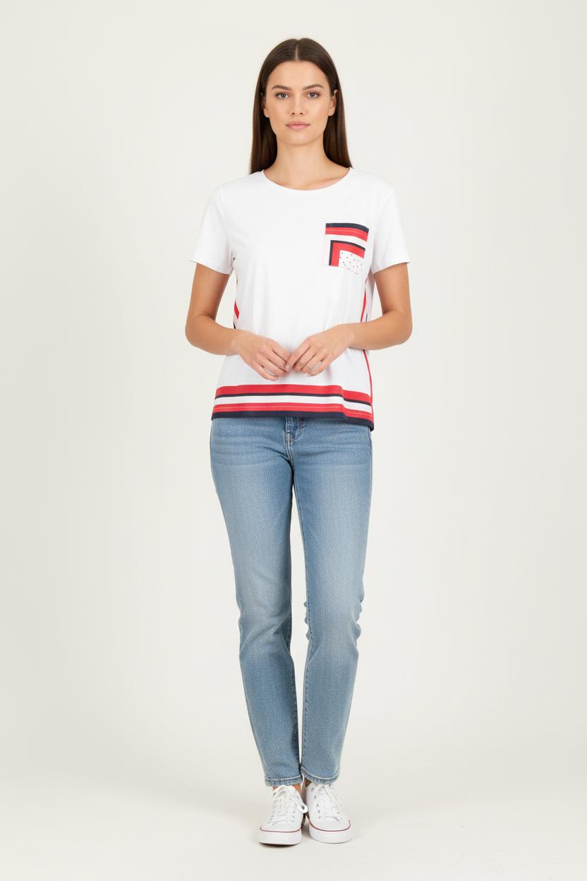 Tee-shirt Blanc et Rouge - Taille M/38