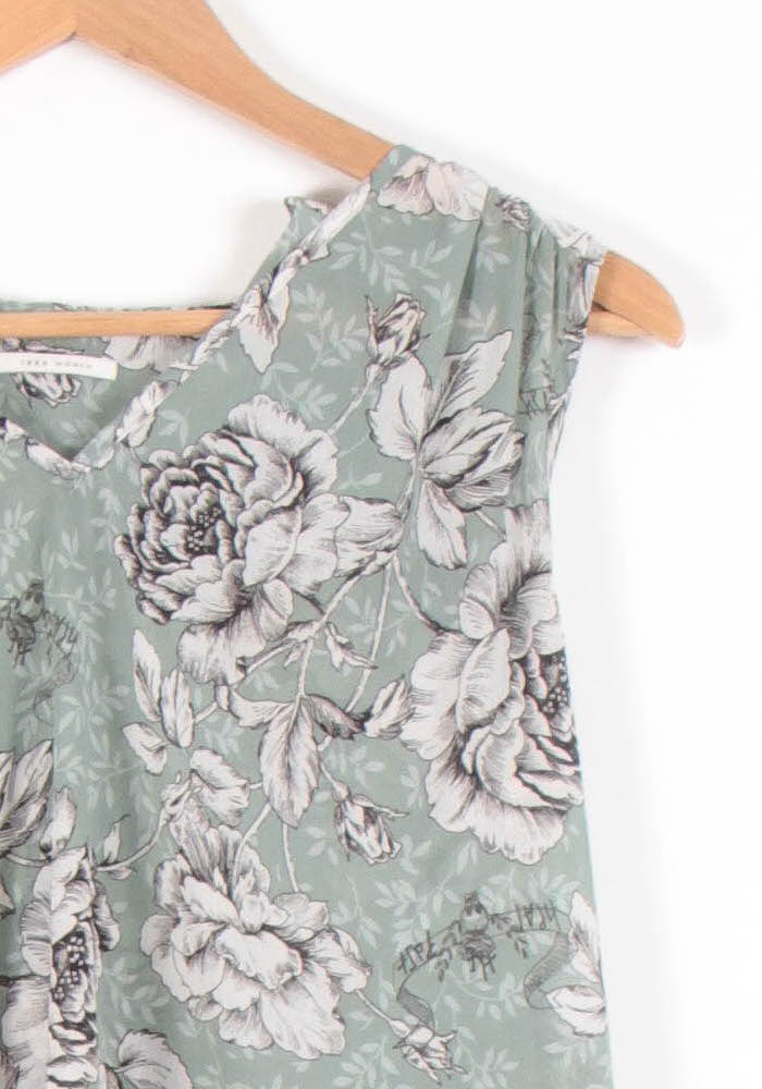 Blouse Verte et Blanche - Taille M/38