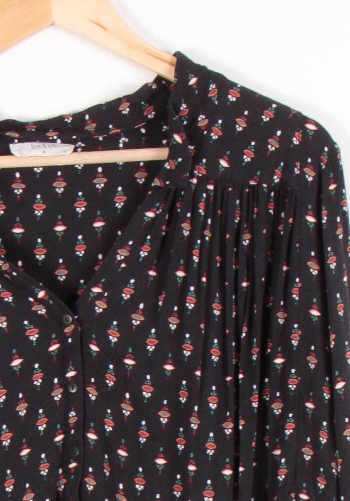 Blouse Noire à Motifs - Taille L/40