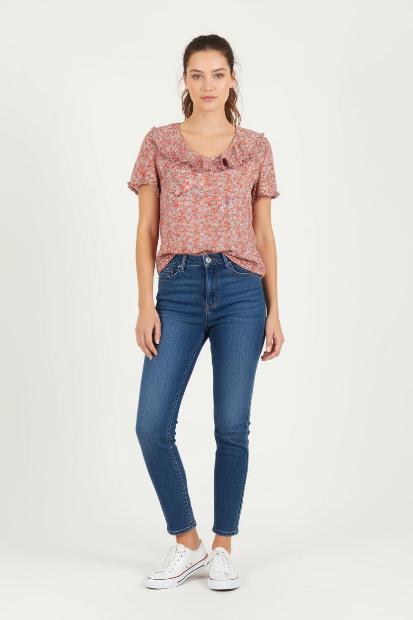 Blouse Rouge et Blanche - Taille M/38