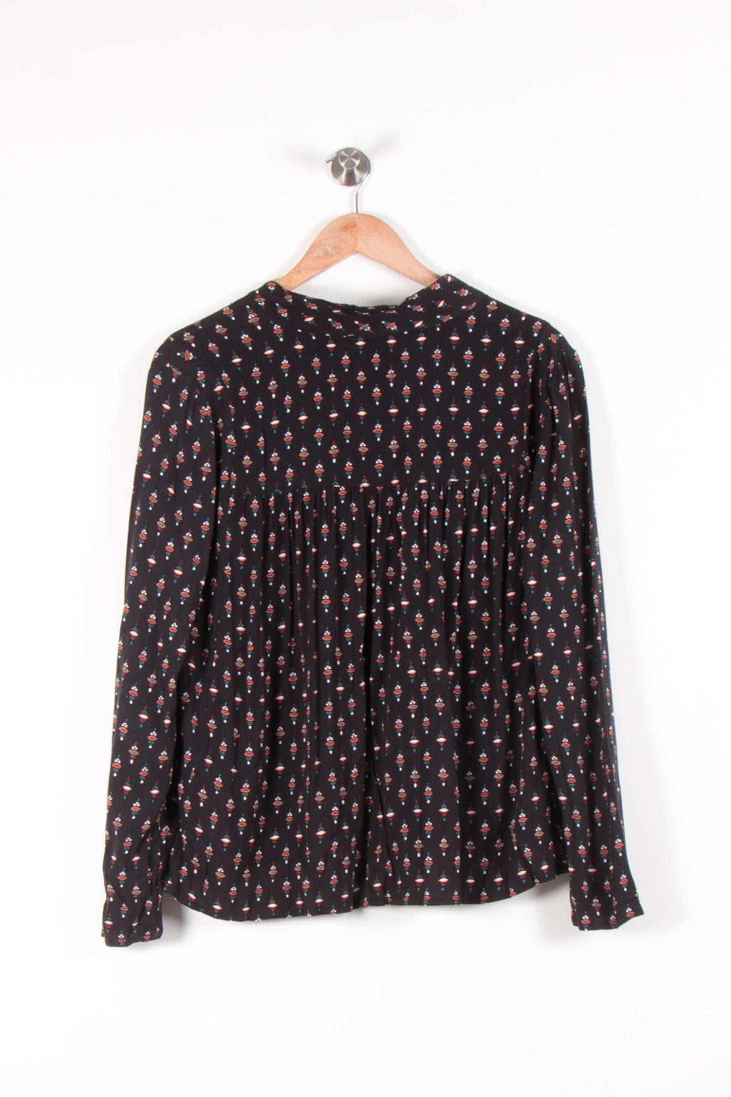 Blouse Noire à Motifs - Taille XS/34