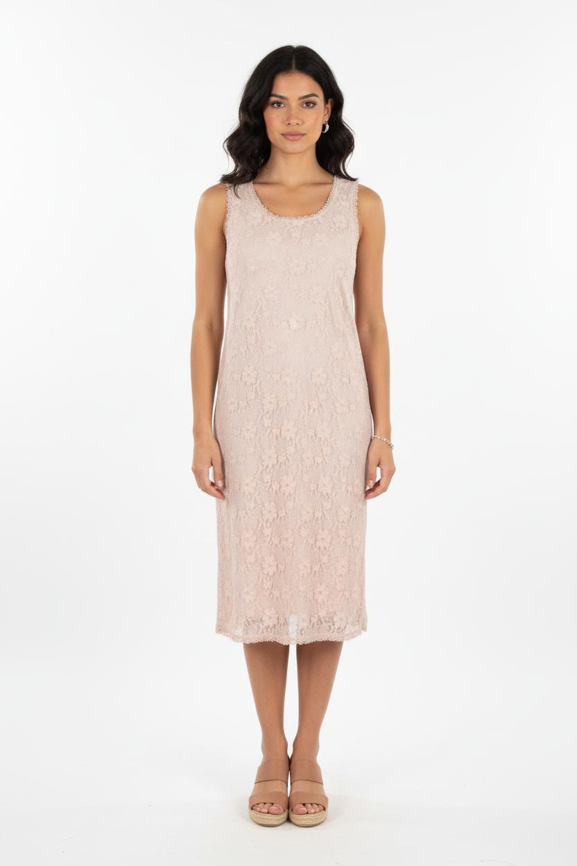 Robe en Dentelle Beige - Taille S/36