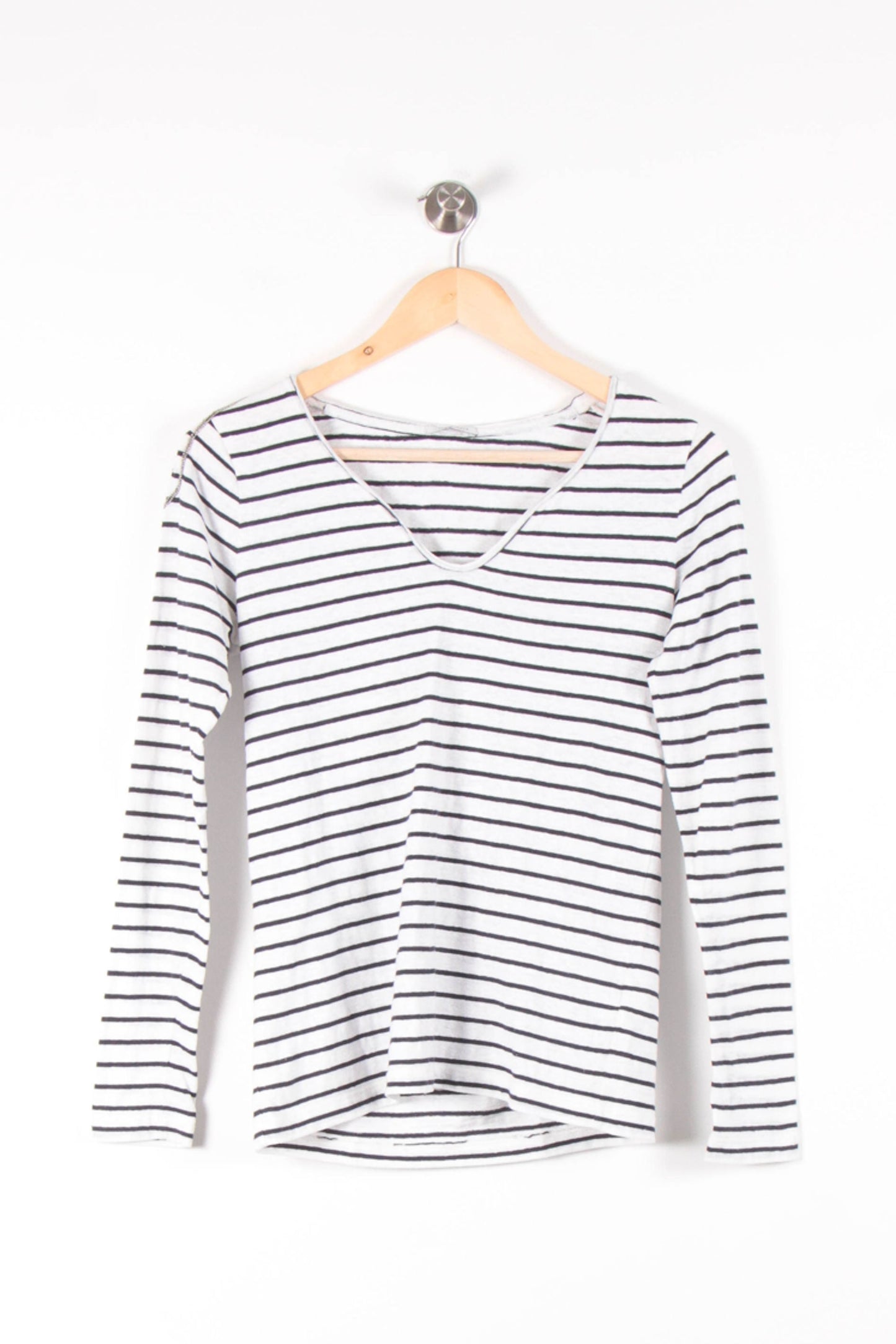 T-shirt Manches Longues Blanc et Noir - Taille S/36