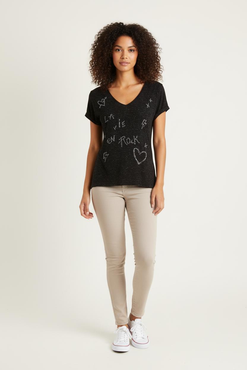Tee-shirt Noir - Taille S/36