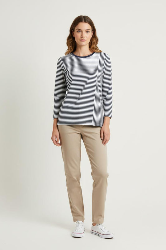 Marinière Blanche et Bleue - Taille S/36