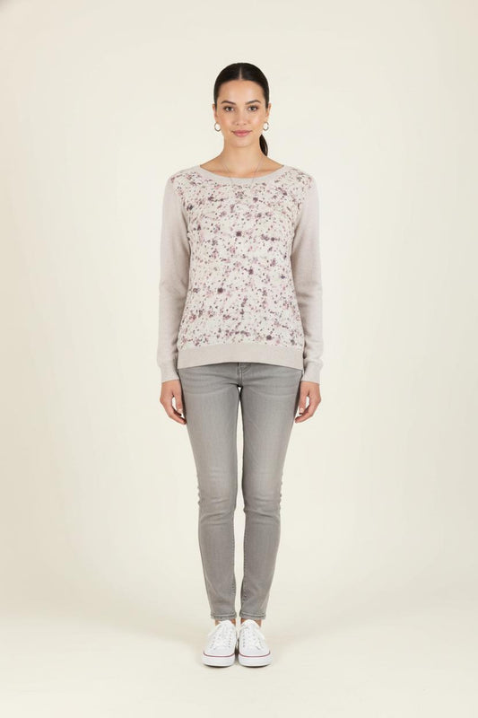 Pull Beige et Multicolore - Taille S/36