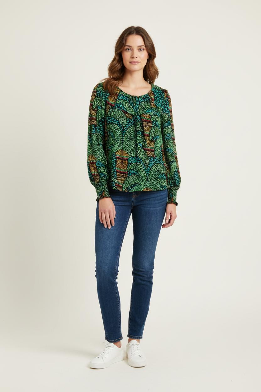 Blouse Verte et Jaune - Taille M/38