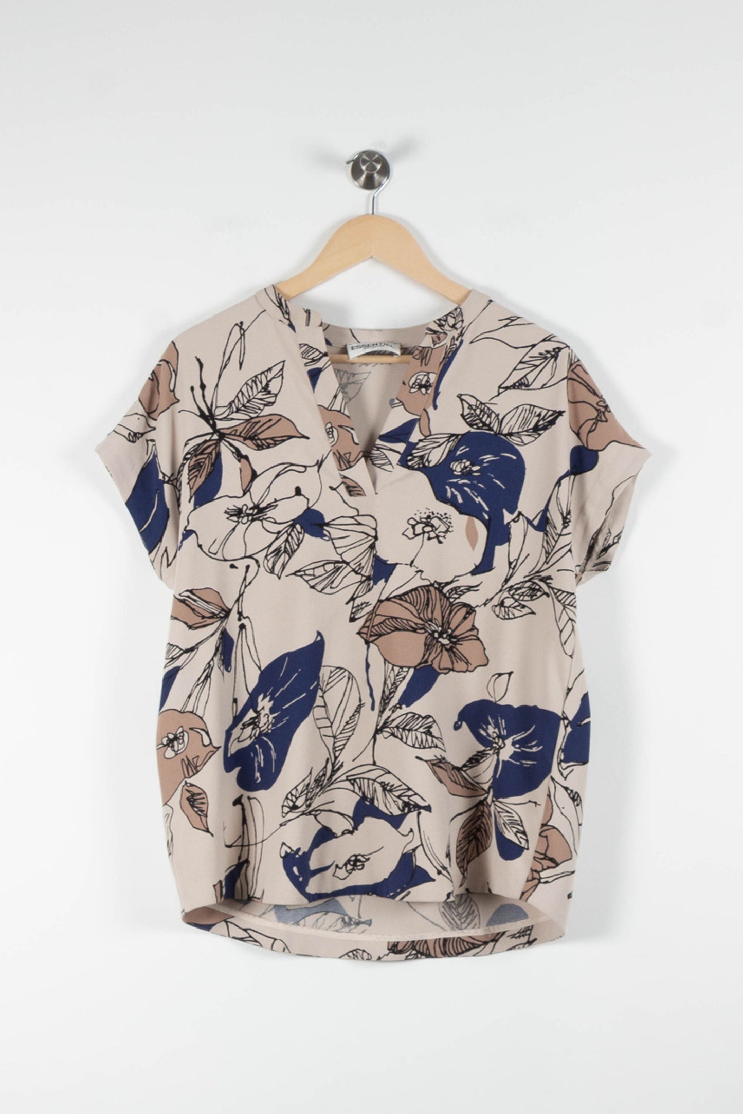 Blouse Beige et Bleu - Taille M/38