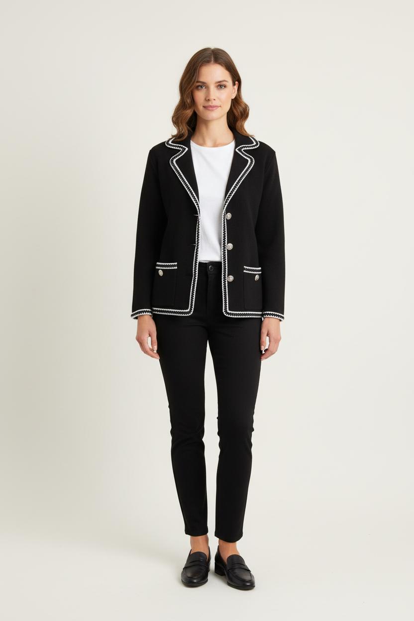 Veste Tailleur Noir et Blanc - Taille L/40