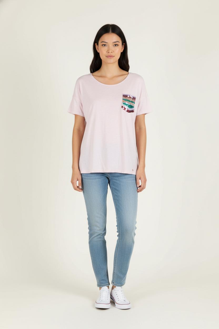 Tee-shirt Rose - Taille L/40