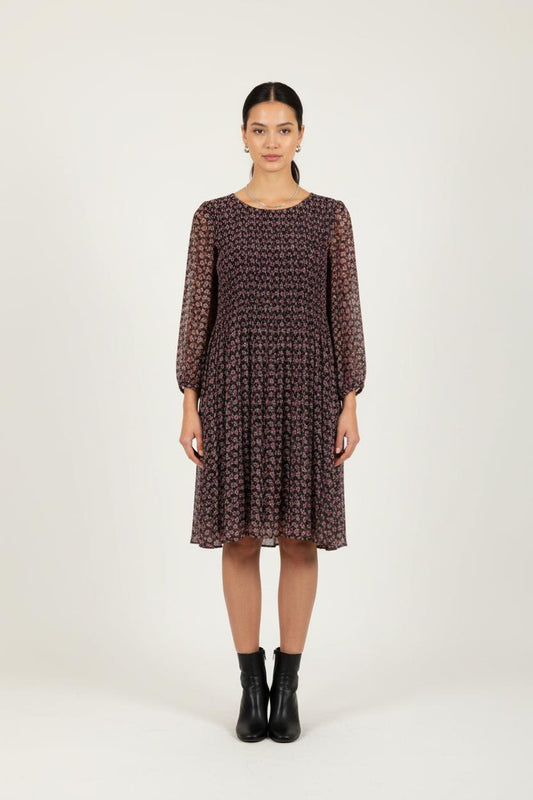 Robe Fleurie Noire et Rose - Taille M/38