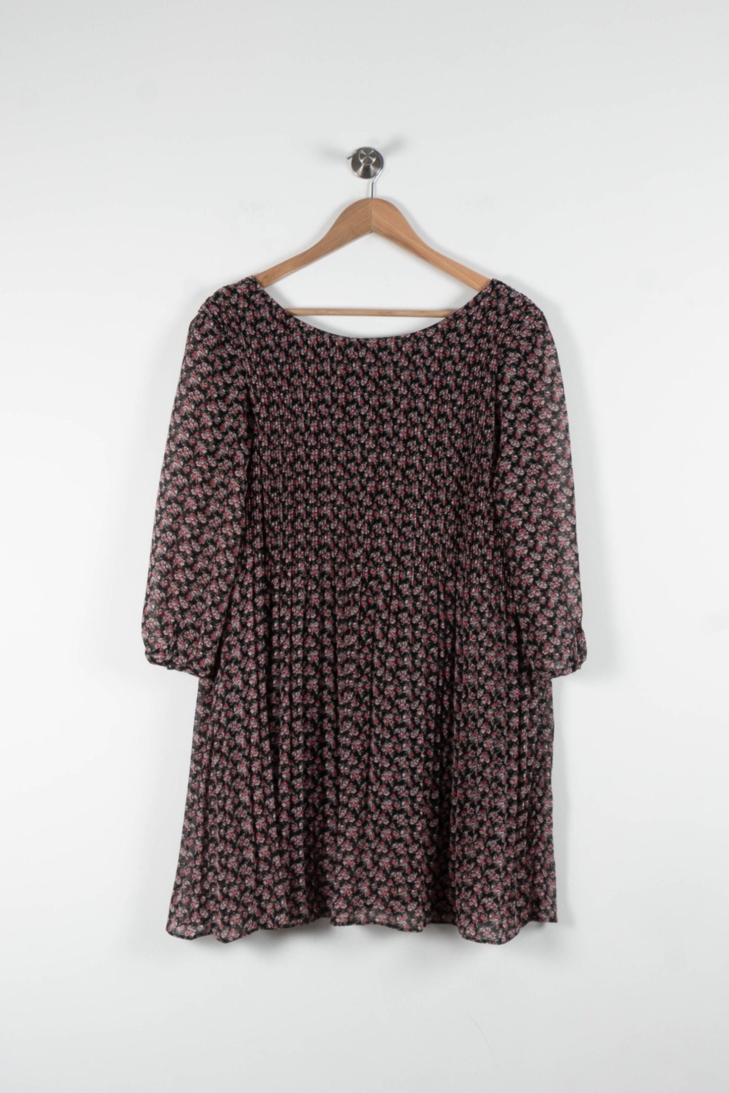 Robe Fleurie Noire et Rose - Taille M/38