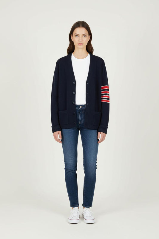 Cardigan Bleu et Rouge - Taille XL/42