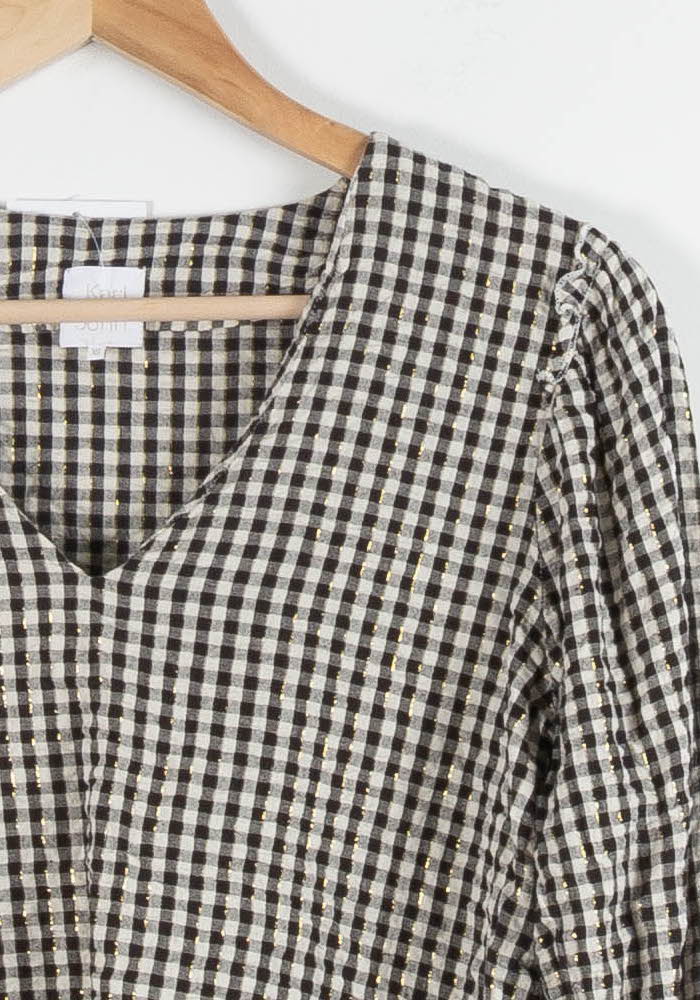 Blouse Noire et Blanche - Taille XS/34