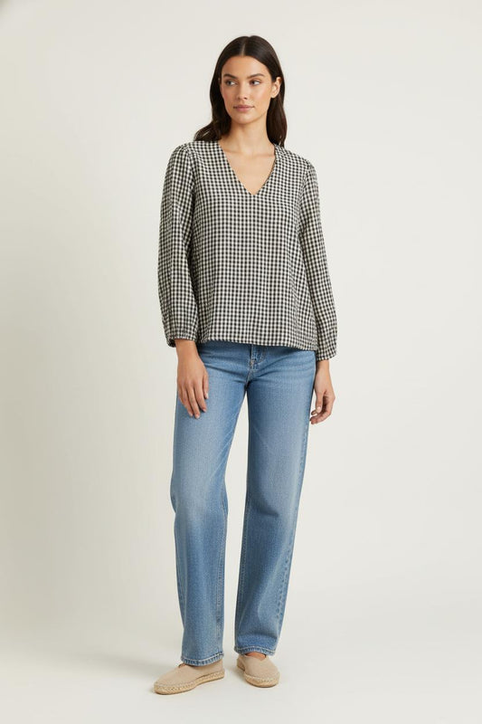 Blouse Noire et Blanche - Taille XS/34