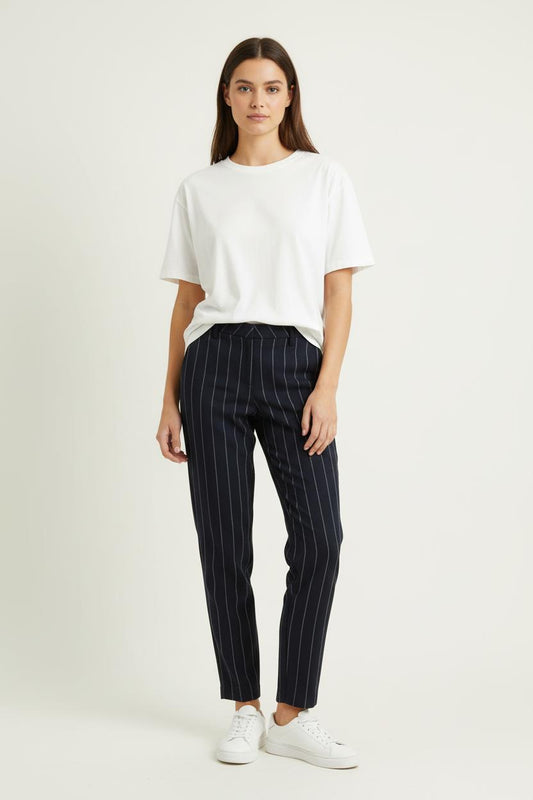 Pantalon Bleu à Rayures Blanches - Taille S/36